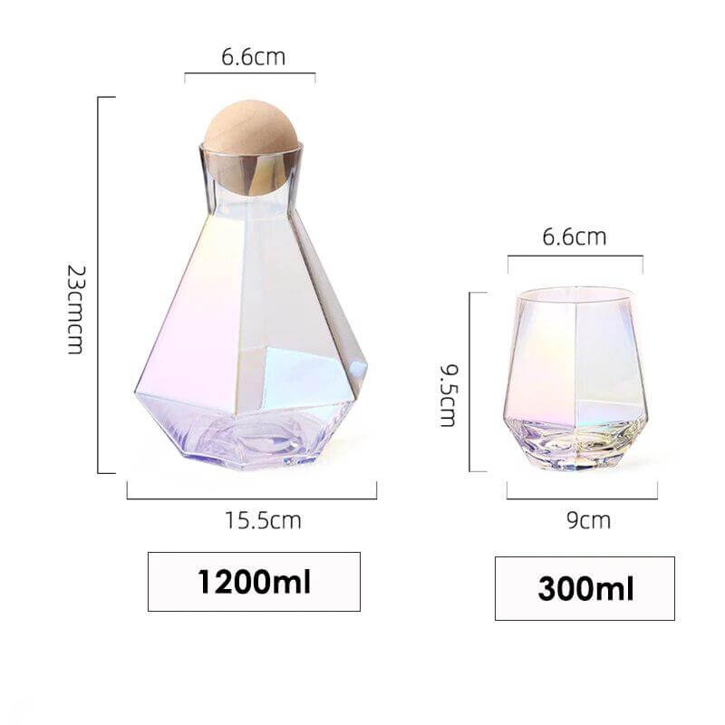 Hexagonal glass Pitcher set - Hestia + Co.