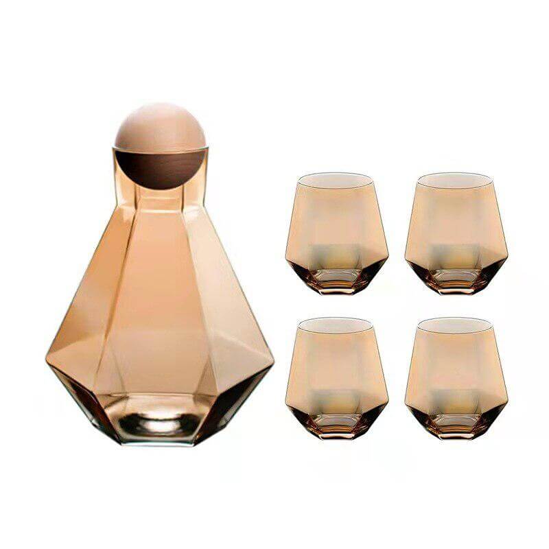 Hexagonal glass Pitcher set - Hestia + Co.