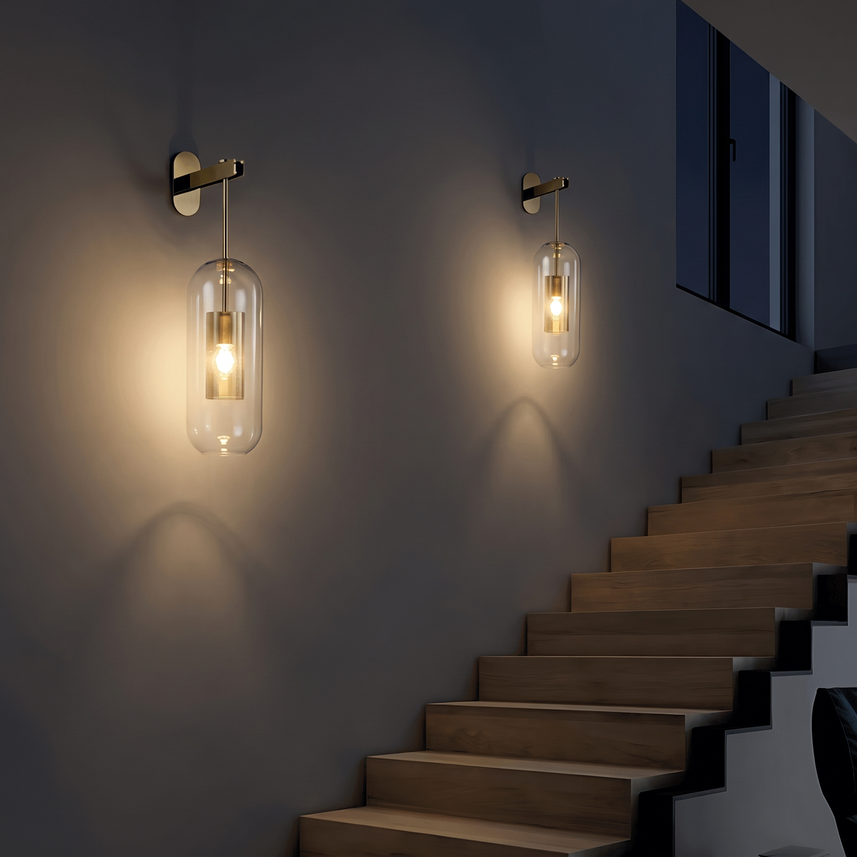 LOFT Wall Lights - Hestia + Co. (night-time)