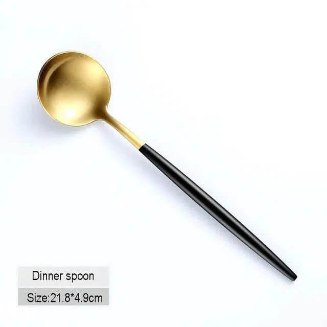 Black + Gold Cutlery Set - Hestia + Co.