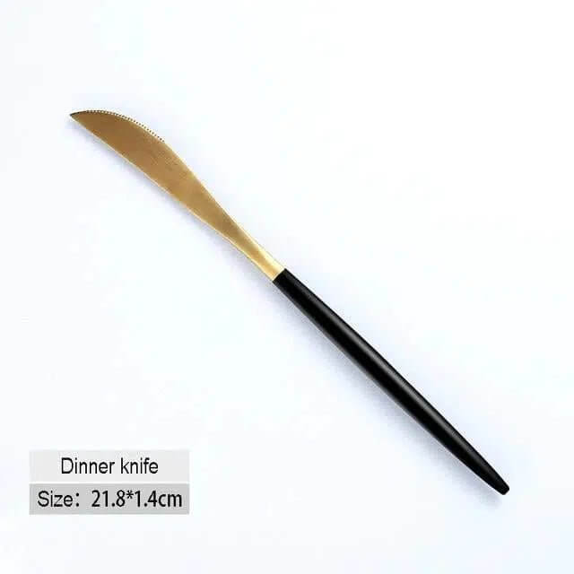 Black + Gold Cutlery Set - Hestia + Co.