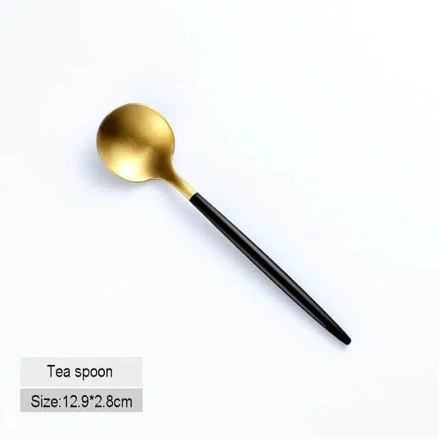 Black + Gold Cutlery Set - Hestia + Co.