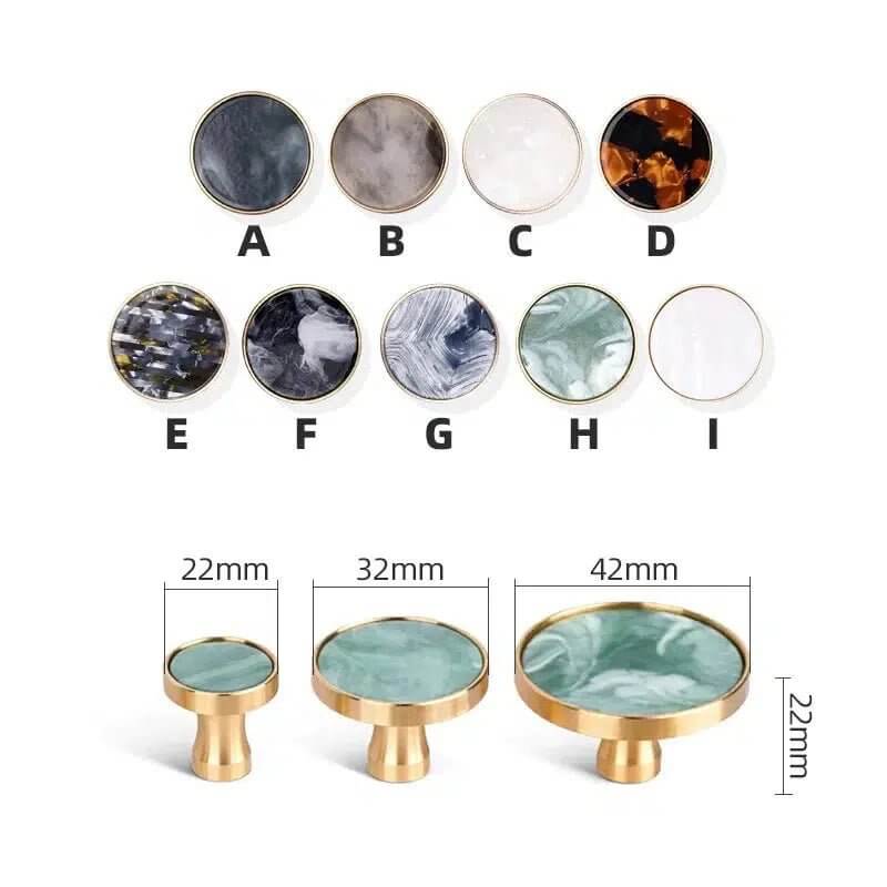 Brass and Stone Handles - Hestia + Co.