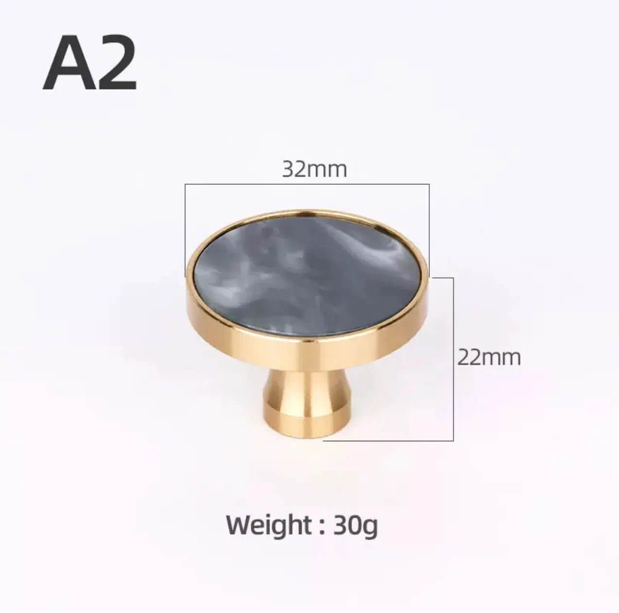 Brass and Stone Handles - Hestia + Co.