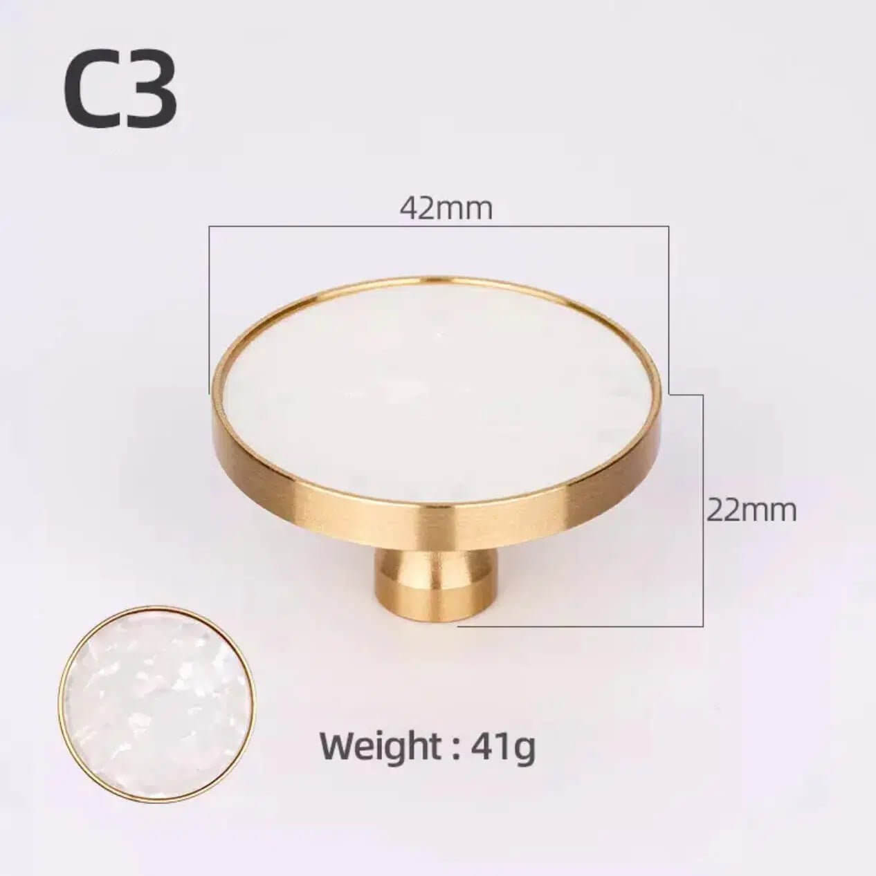 Brass and Stone Handles - Hestia + Co.