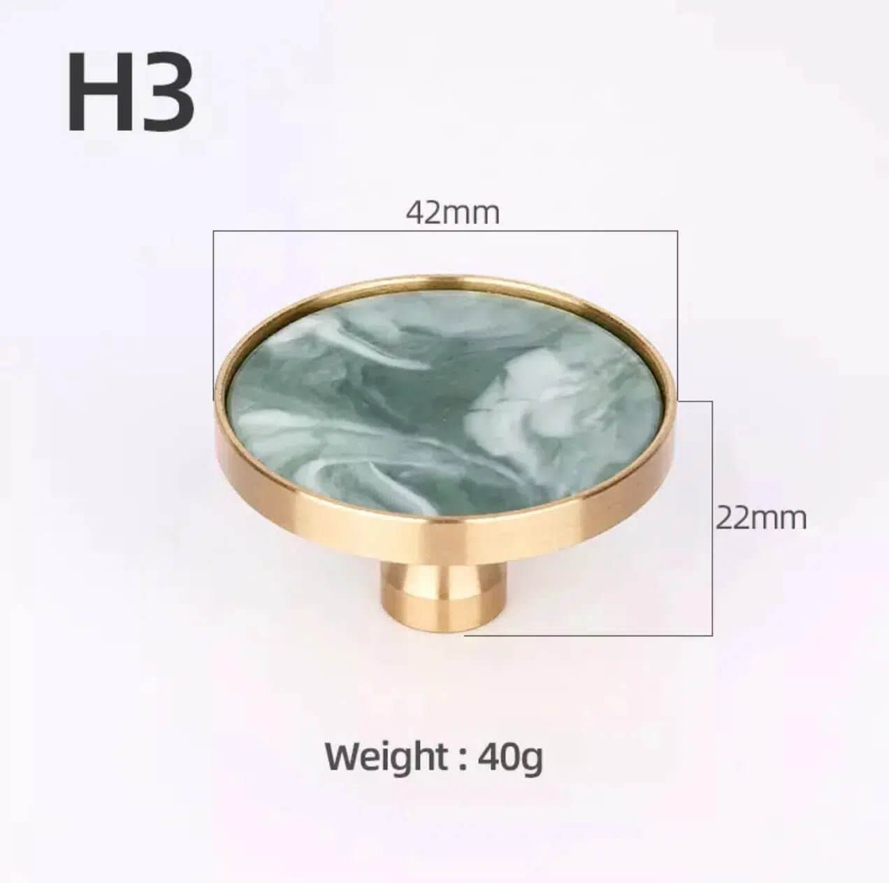 Brass and Stone Handles - Hestia + Co.
