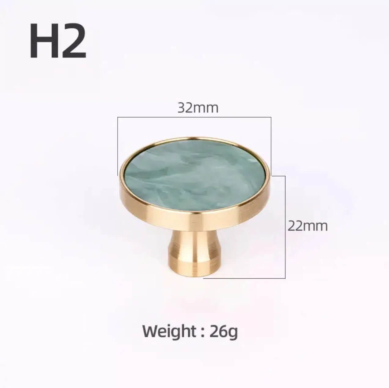 Brass and Stone Handles - Hestia + Co.