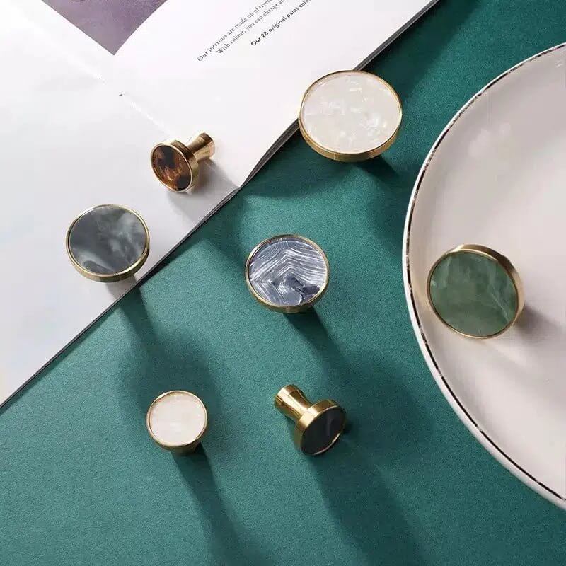 Brass and Stone Handles - Hestia + Co.