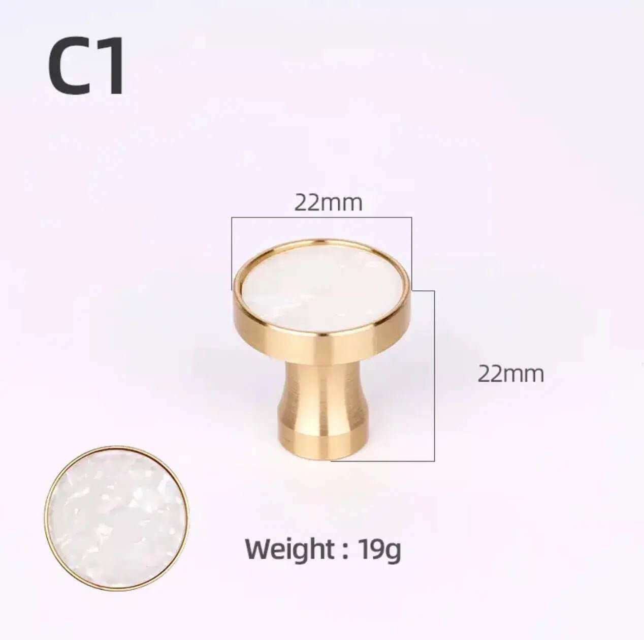 Brass and Stone Handles - Hestia + Co.