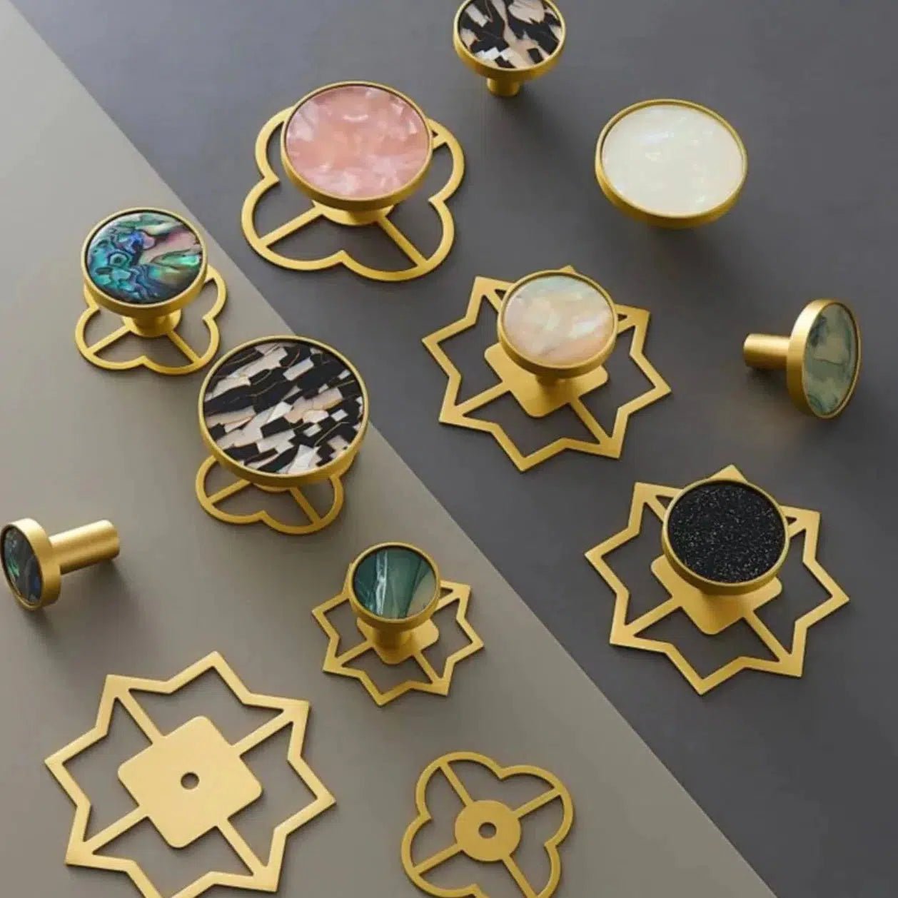 Brass and Stone Handles - Hestia + Co.