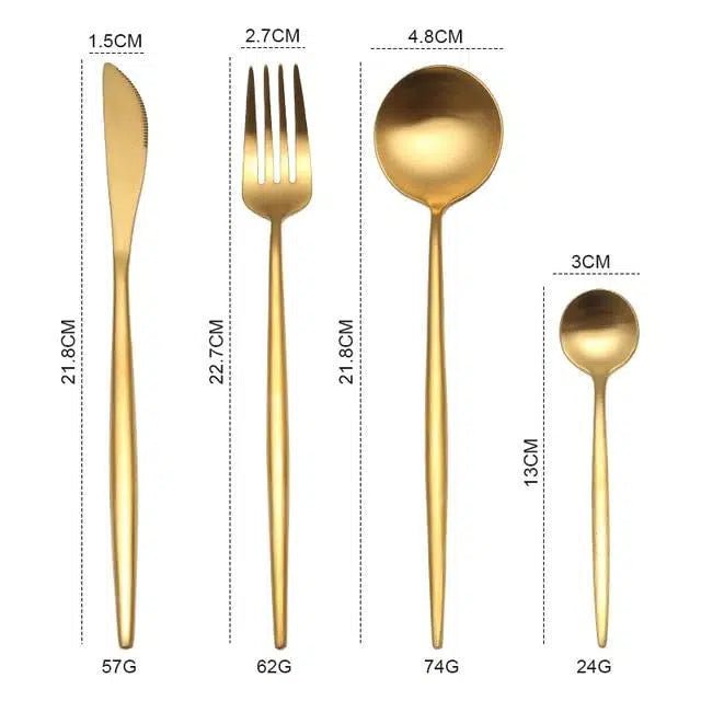 Brushed Gold Cutlery Set - Hestia + Co.