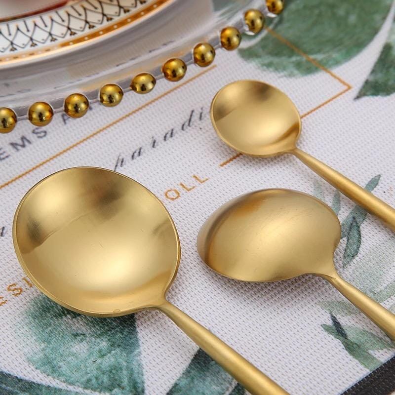 Brushed Gold Cutlery Set - Hestia + Co.