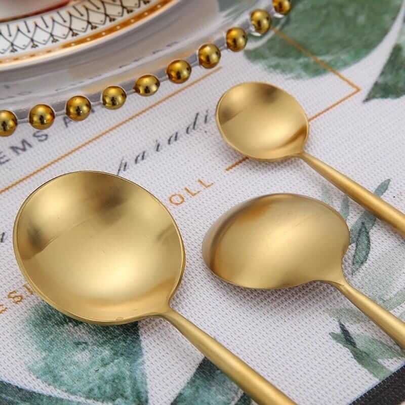 Brushed Gold Cutlery Set - Hestia + Co.