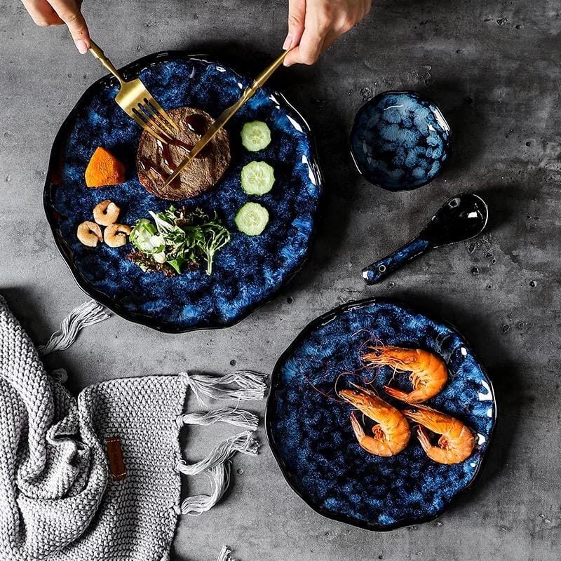 Cat Blue Japanese style Tableware - Hestia + Co.