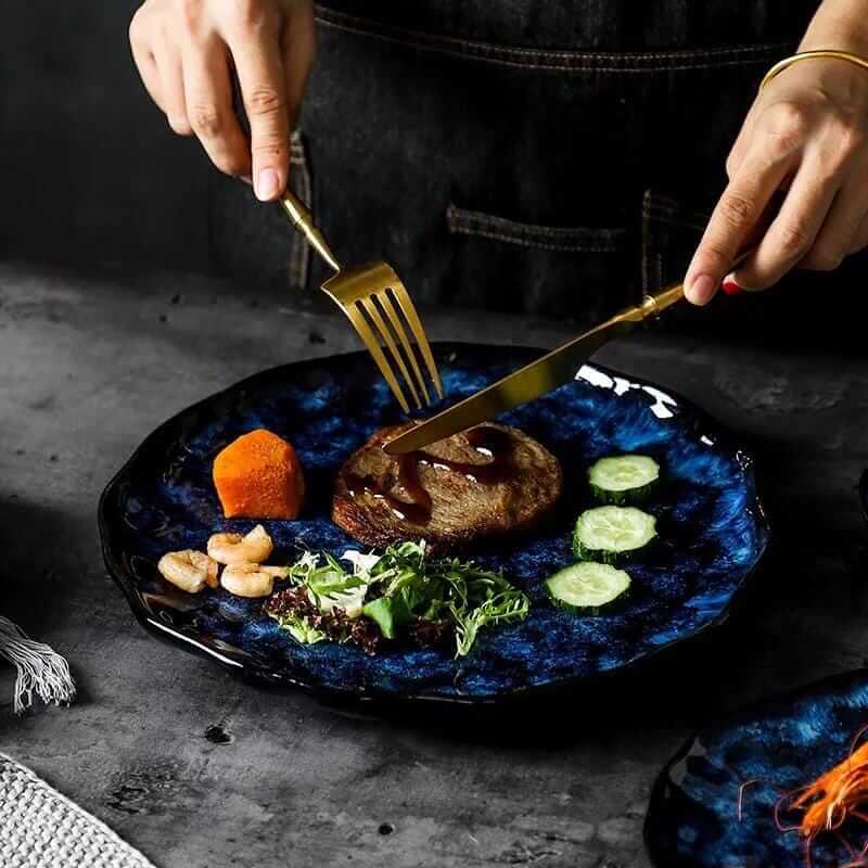 Cat Blue Japanese style Tableware - Hestia + Co.