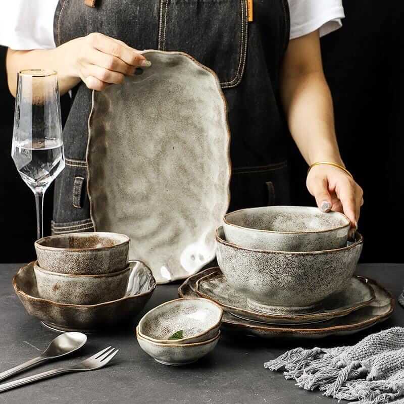 Irregular Stone Grain Bowls + Plates - Hestia + Co.