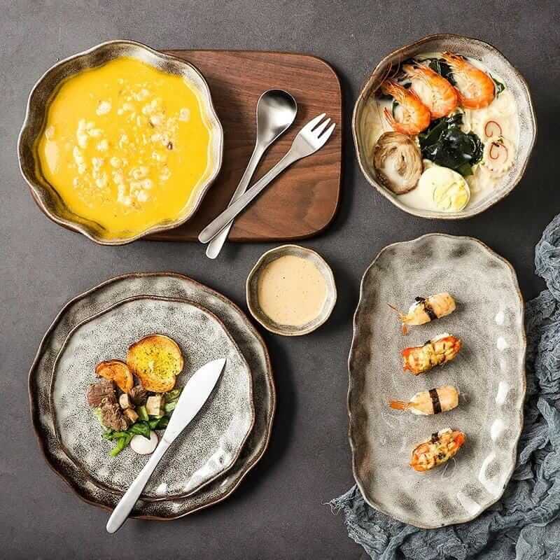 Irregular Stone Grain Bowls + Plates - Hestia + Co.