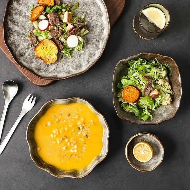 Irregular Stone Grain Bowls + Plates - Hestia + Co.
