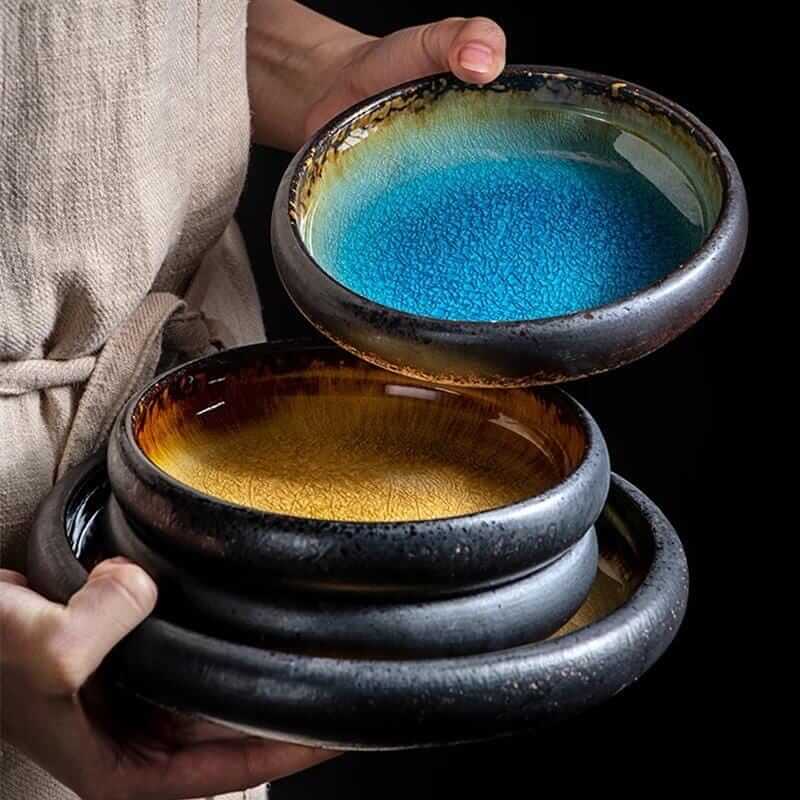Japanese Glaze Ceramic Plates - Hestia + Co.