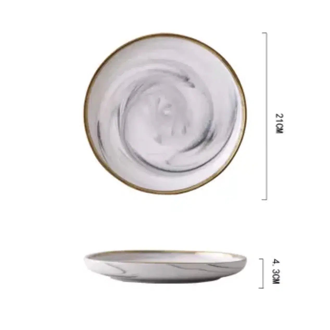 Marble Pattern Porcelain Plate Set - Hestia + Co.