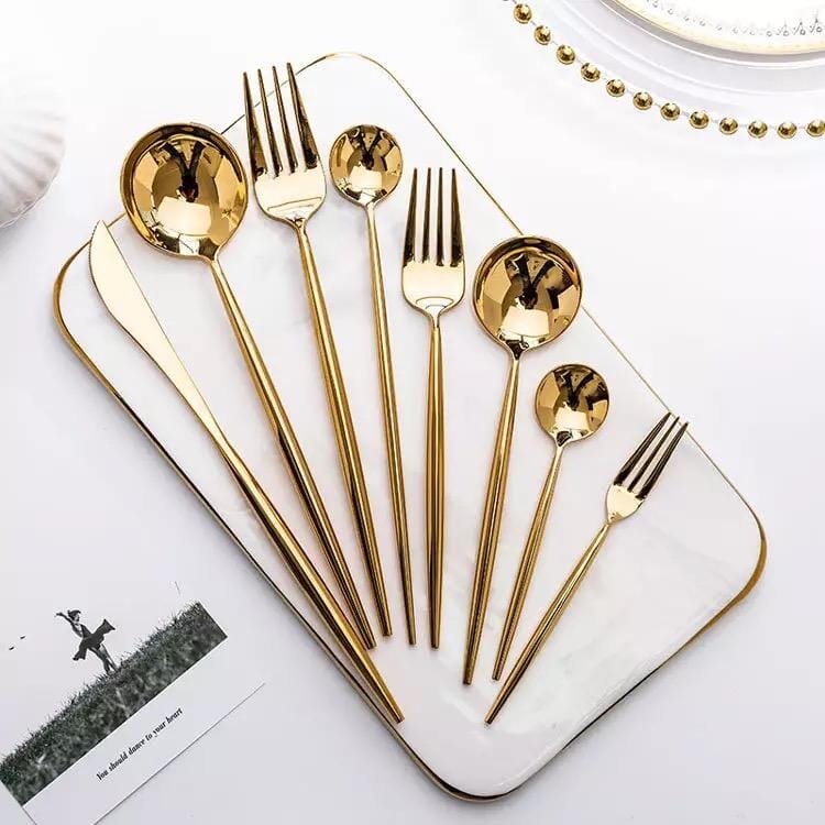 Polished Gold Cutlery Set - Hestia + Co.