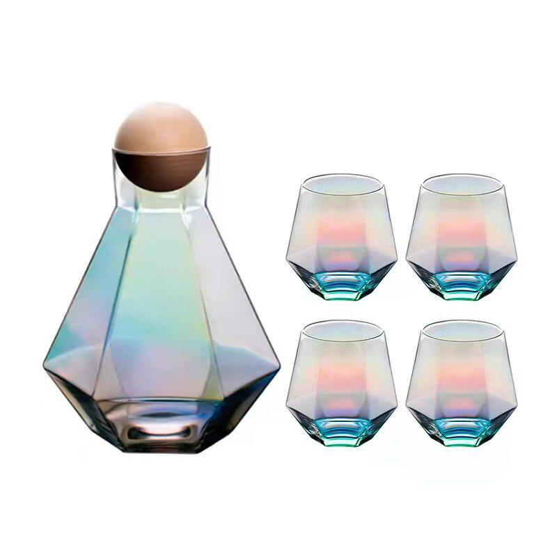 Hexagonal glass Pitcher set