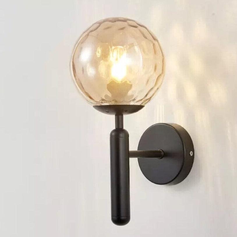 BAUER Black Wall Light Hestia + Co. Amber Dimple 