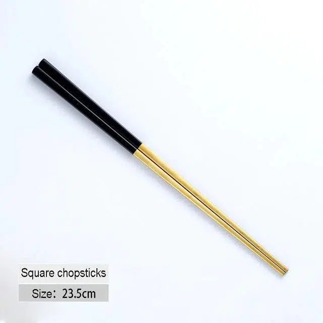 Black + Gold Cutlery Set Hestia + Co. Square chopsticks 
