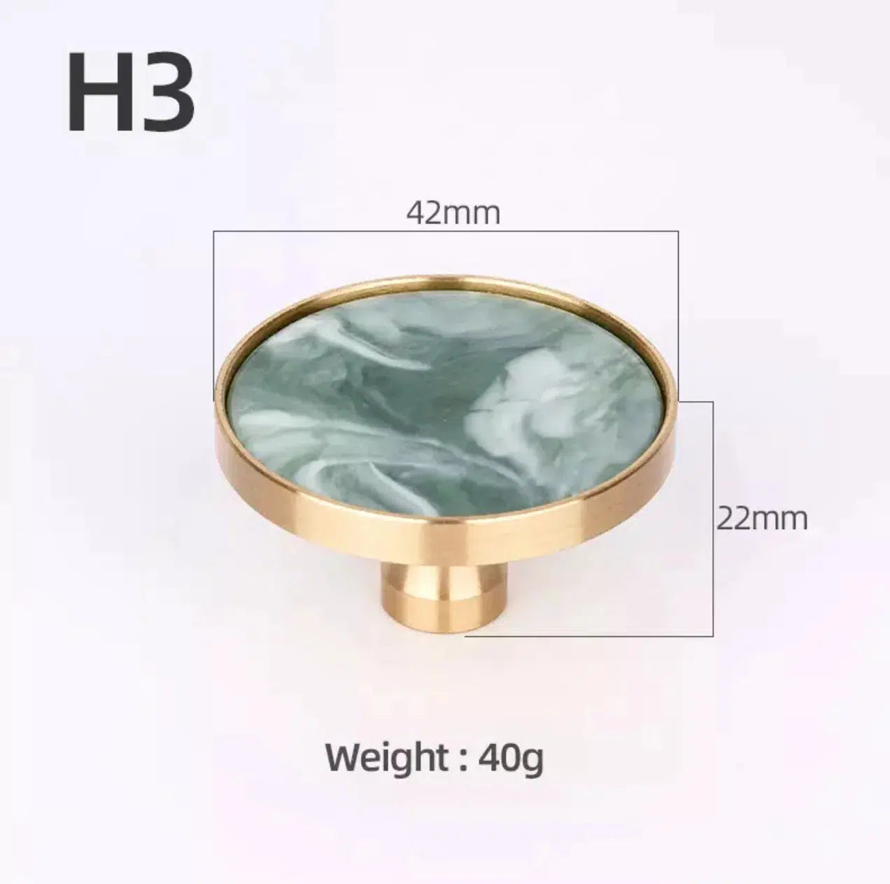 Brass and Stone Handles Hestia + Co. H 3 