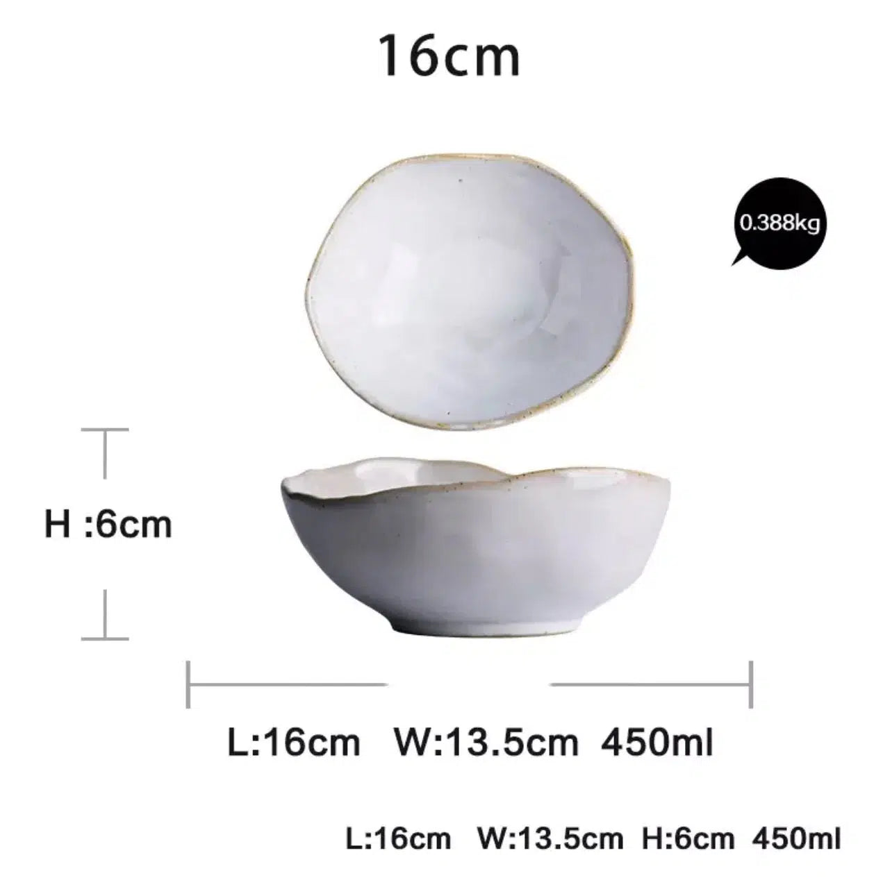 Irregular White Ceramic Plates + Dishes Hestia + Co. Large bowl 