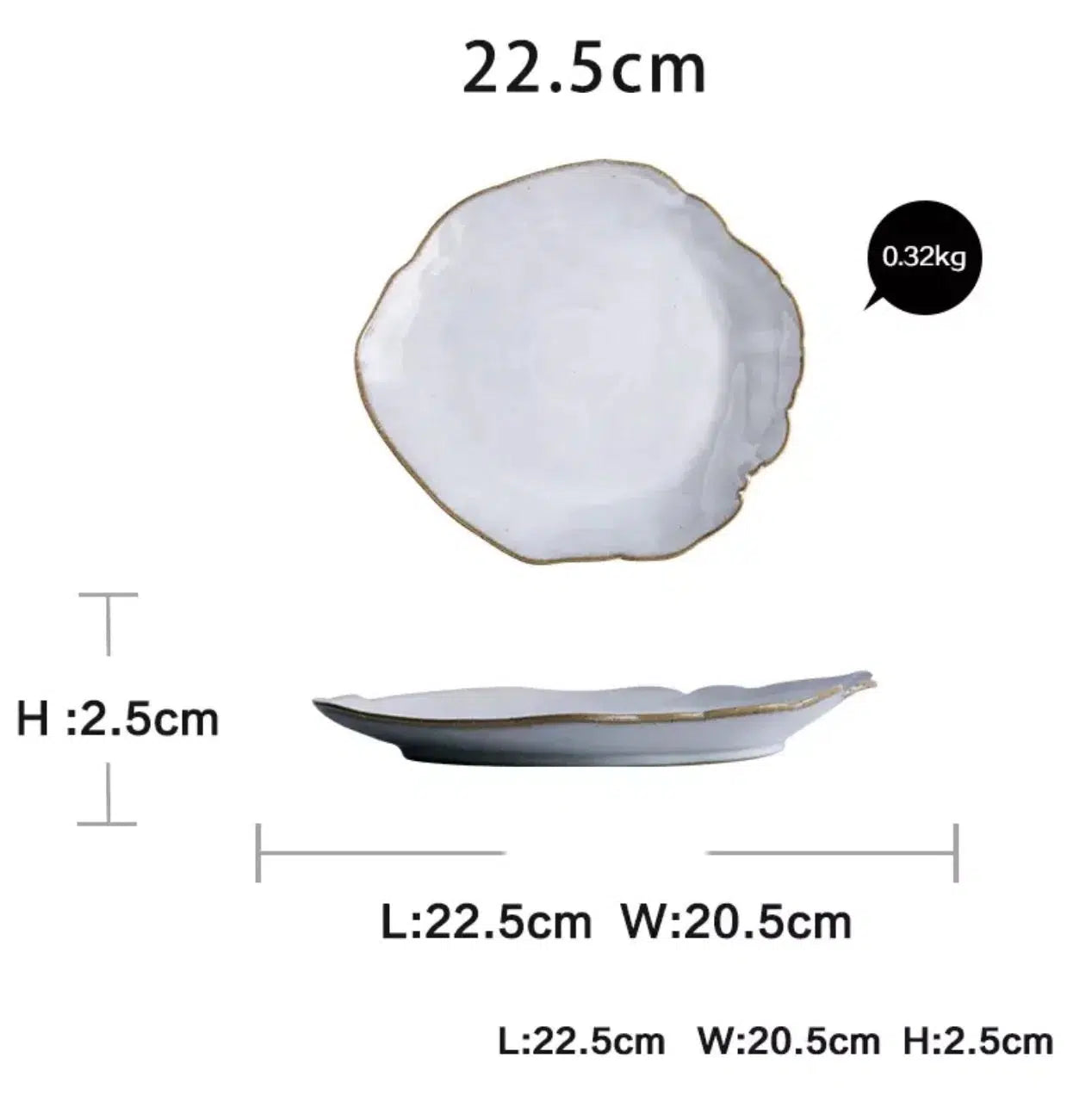 Irregular White Ceramic Plates + Dishes Hestia + Co. Medium plate 