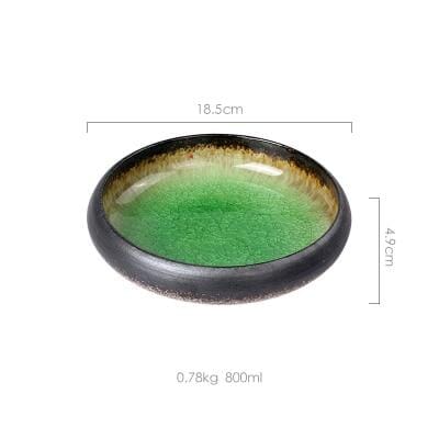 Japanese Glaze Ceramic Plates Hestia + Co. Green M 