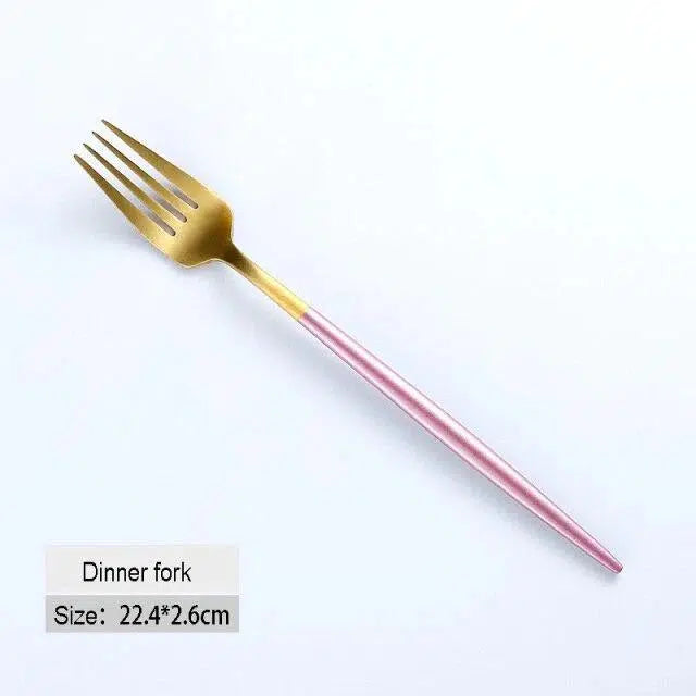 Pink + Gold Cutlery Set Hestia + Co. Dinner fork 