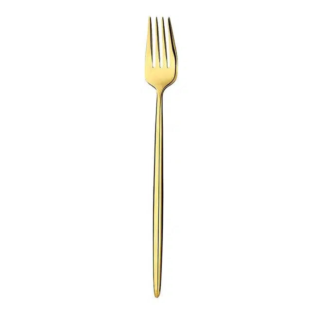 Polished Gold Cutlery Set Hestia + Co. Dinner fork 