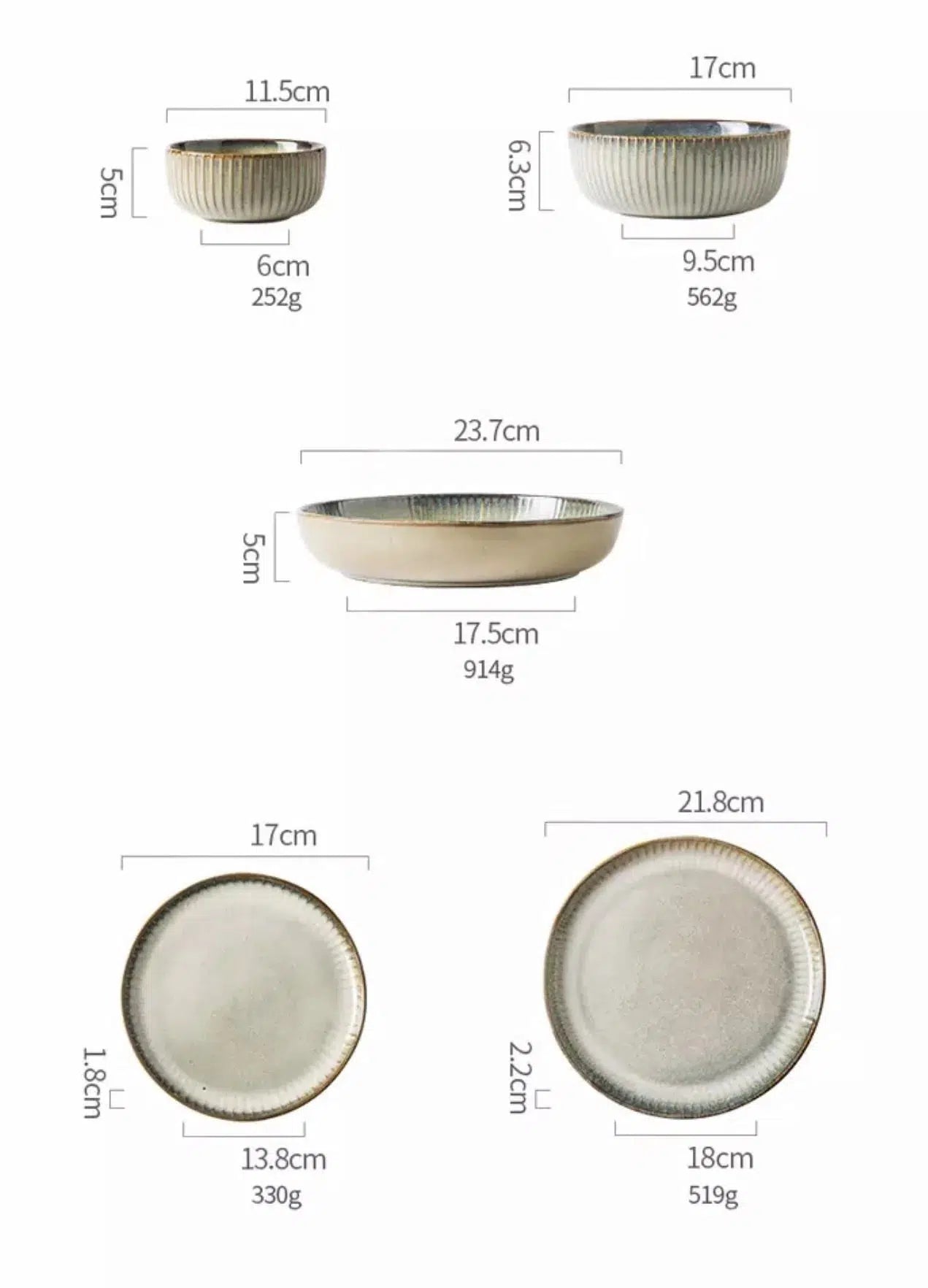Rustic Ceramic Tableware Hestia + Co. 5pcs set 