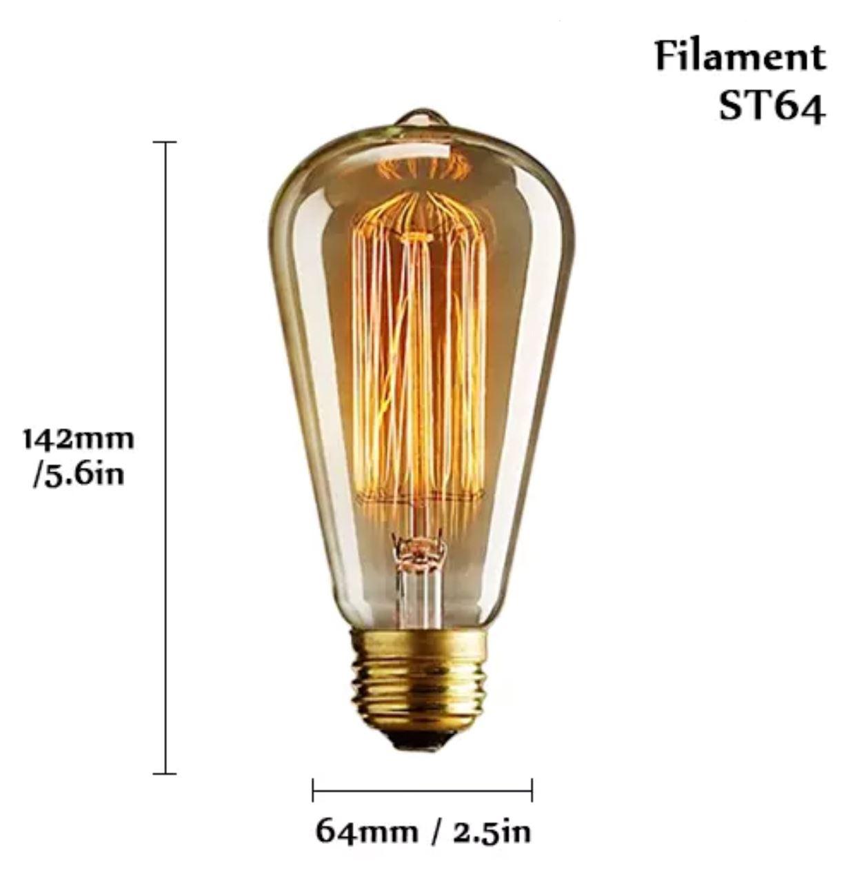 Vintage E27 Filament Light Bulbs Hestia + Co. Filament ST64 